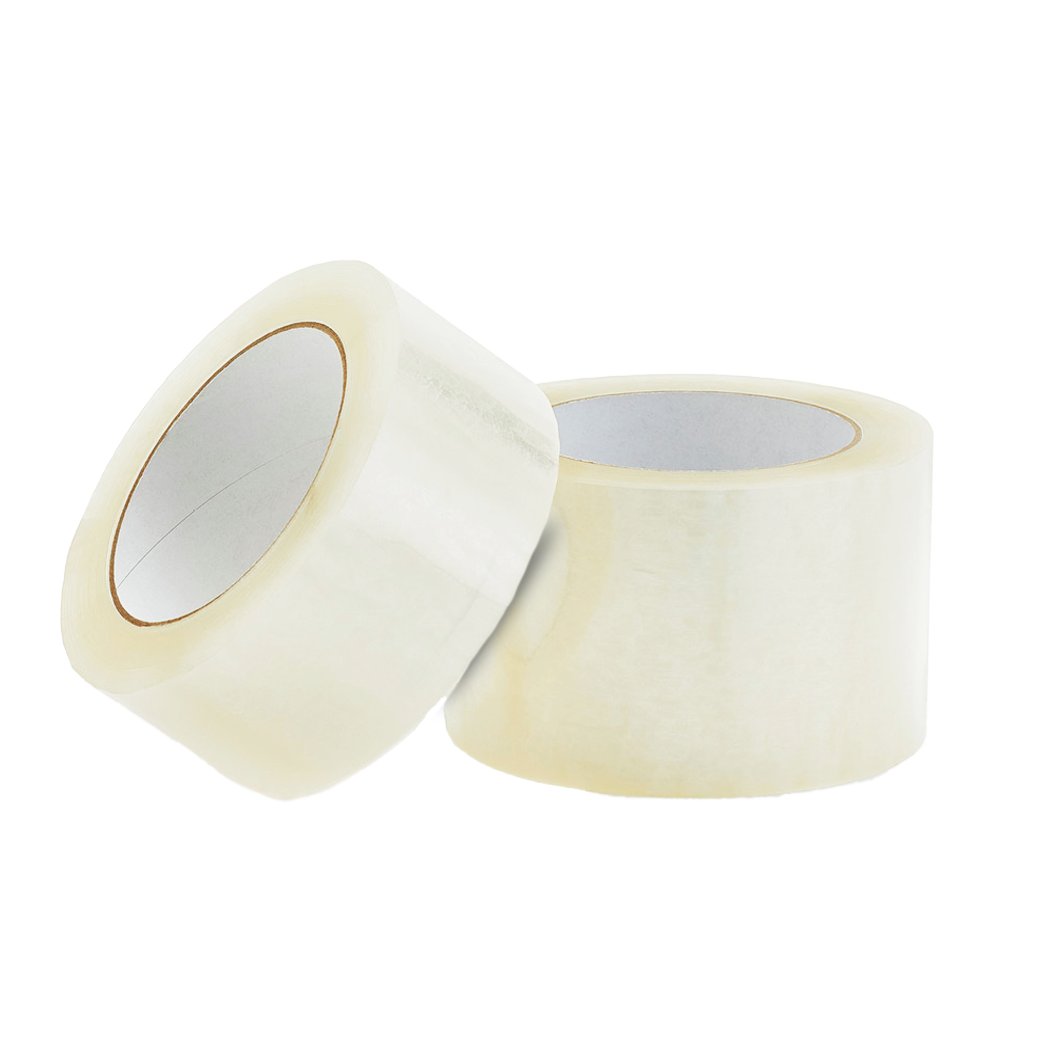 Clear solvent acrylic packaging tape rolls for carton sealing