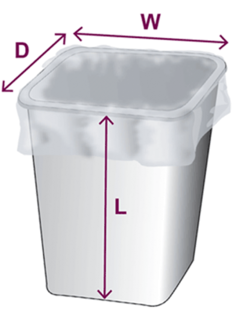 Sizing a flat poly bag for a rectangular container