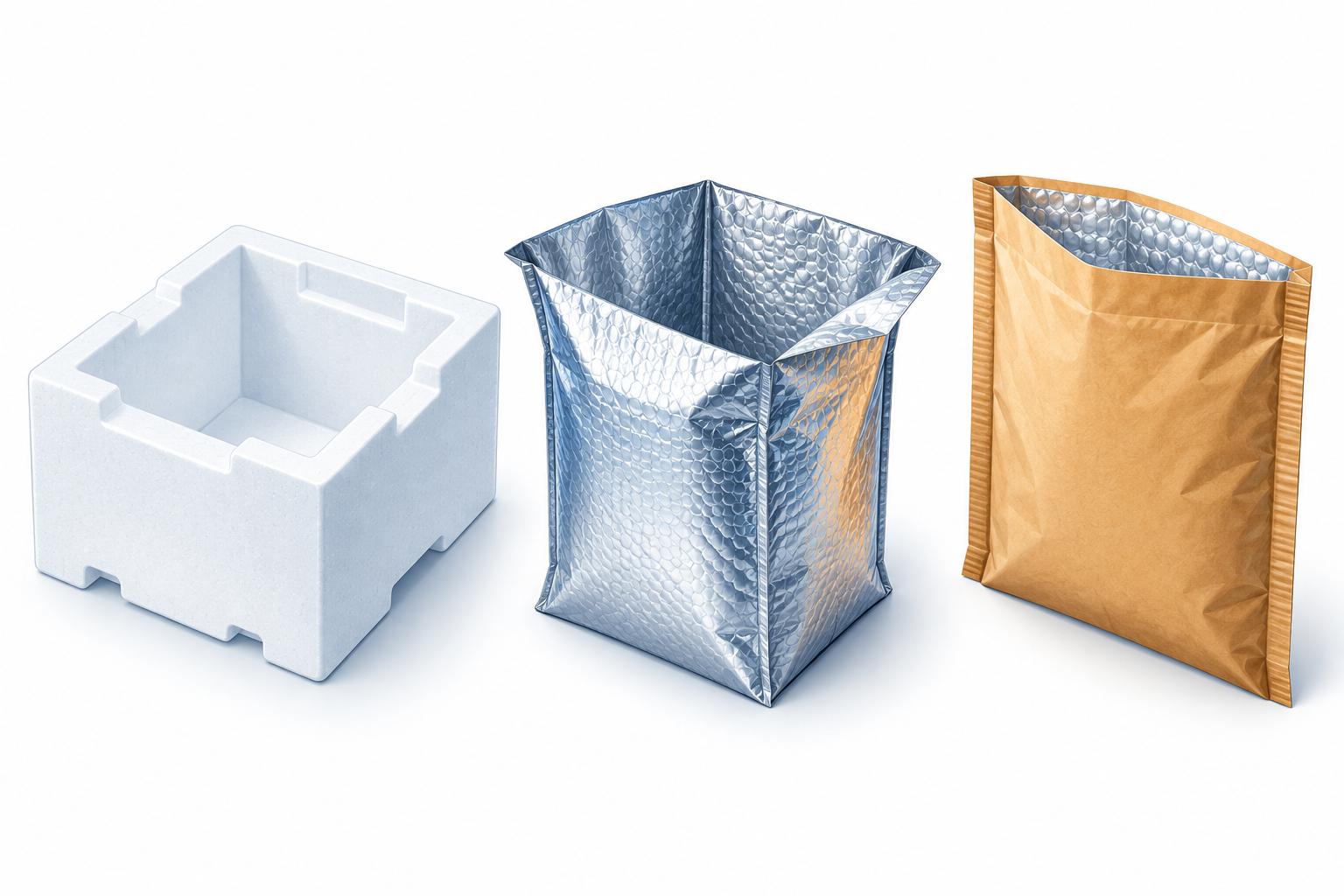 Generic foam insert, flexible insulated liner and thermal mailer.