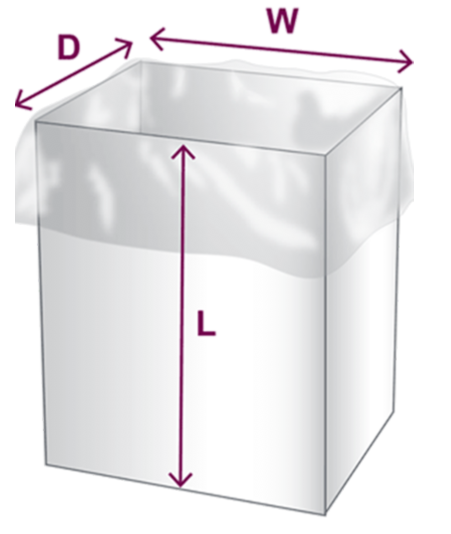 How to measure a gusseted poly bag