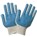 PVC Blue Dot Knit Gloves - Small