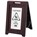 Wooden Wet Floor Sign - 2-Sided Multi-Lingual Stand