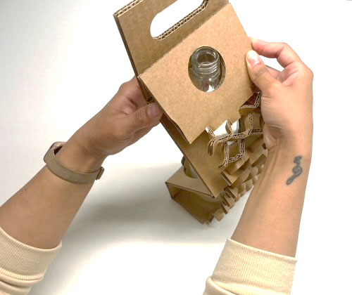 End panel placed over the neck of a bottle